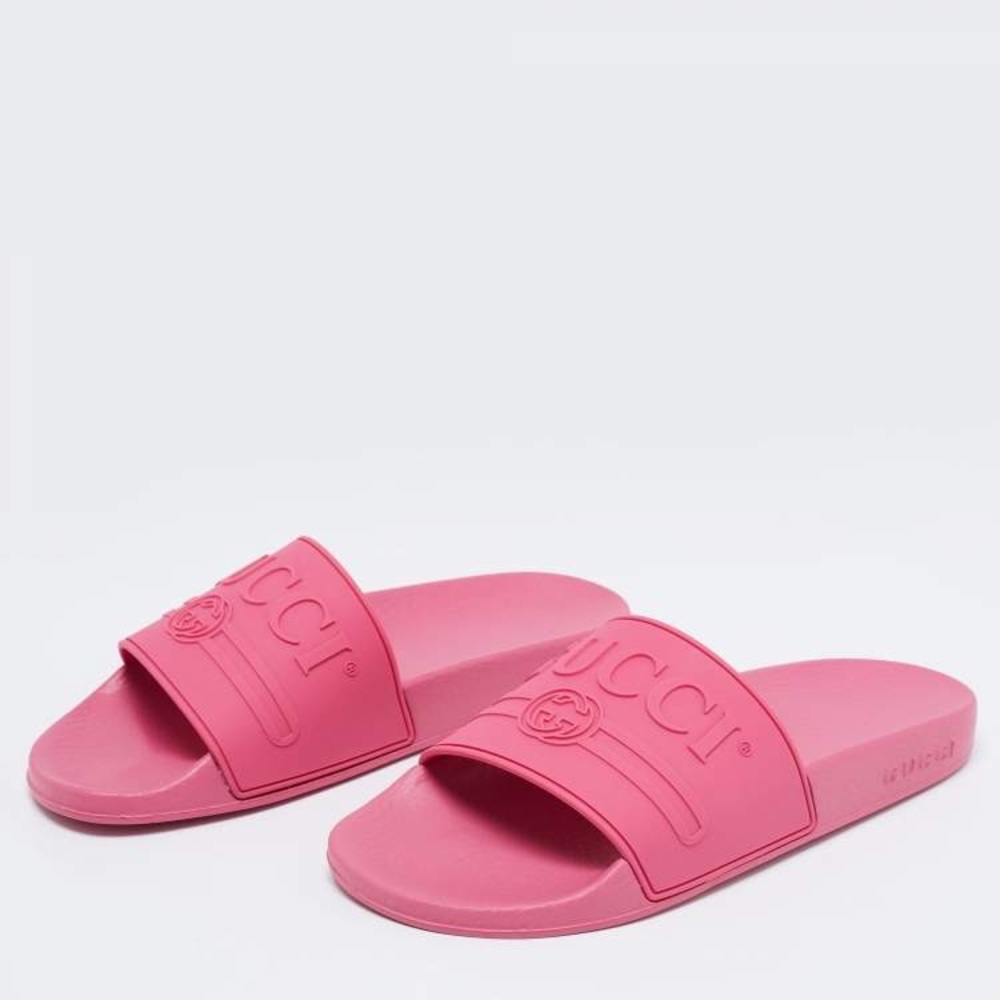 Gucci Pursuit GG Logo Rubber Slides